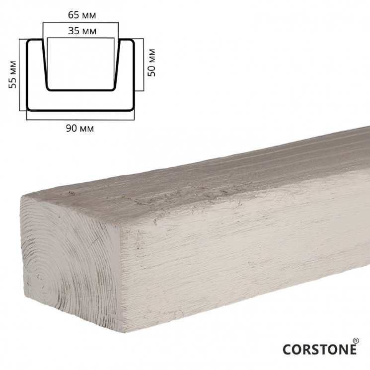 Архитектурный брус Cosca, 90x55x4000, белое дерево