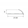 ПРОФИЛЬ С-ОБРАЗНЫЙ ИЗ АЛЮМИНИЯ ДЛЯ НАРУЖНЫХ УГЛОВ КЕРАМИЧЕСКОЙ ПЛИТКИ  ПО 8 Серебро глянец  2,7 м